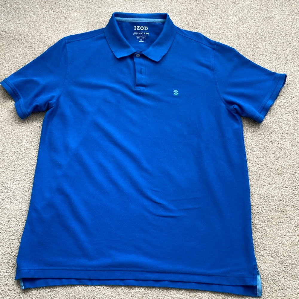 IZod advantage performance natural stretch blue polo shirt size XL